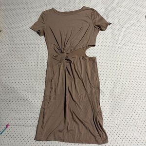 Tan Cut-Out Dress